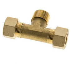 R 1/2'' Male x 14mm Brass Tee Compression Fitting 89 Bar DIN EN 1254-2