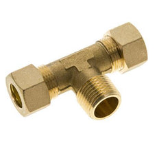 R 1/2'' Male x 14mm Brass Tee Compression Fitting 89 Bar DIN EN 1254-2