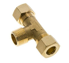 R 1/2'' Male x 14mm Brass Tee Compression Fitting 89 Bar DIN EN 1254-2