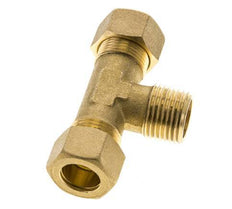 R 1/2'' Male x 15mm Brass Tee Compression Fitting 82 Bar DIN EN 1254-2
