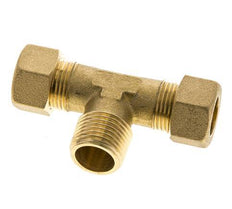 R 1/2'' Male x 15mm Brass Tee Compression Fitting 82 Bar DIN EN 1254-2