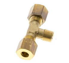 R 1/8'' Male x 6mm Brass Tee Compression Fitting 150 Bar DIN EN 1254-2