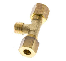 R 1/8'' Male x 6mm Brass Tee Compression Fitting 150 Bar DIN EN 1254-2