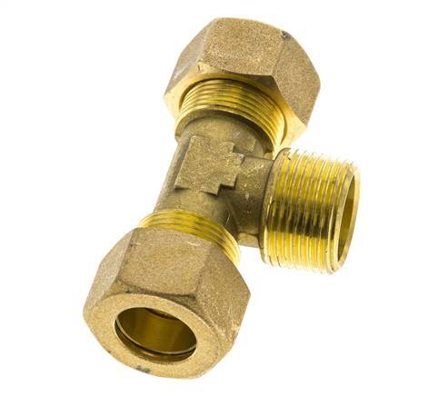 R 3/4'' Male x 18mm Brass Tee Compression Fitting 67 Bar DIN EN 1254-2