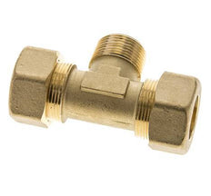 R 3/4'' Male x 22mm Brass Tee Compression Fitting 54 Bar DIN EN 1254-2