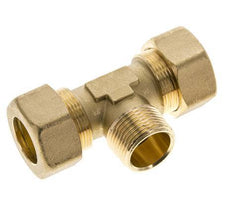 R 3/4'' Male x 22mm Brass Tee Compression Fitting 54 Bar DIN EN 1254-2