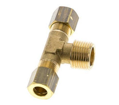 R 3/8'' Male x 8mm Brass Tee Compression Fitting 135 Bar DIN EN 1254-2