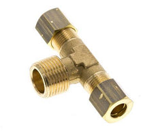 R 3/8'' Male x 8mm Brass Tee Compression Fitting 135 Bar DIN EN 1254-2