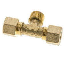 R 3/8'' Male x 10mm Brass Tee Compression Fitting 95 Bar DIN EN 1254-2