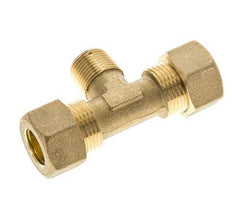 R 3/8'' Male x 14mm Brass Tee Compression Fitting 89 Bar DIN EN 1254-2