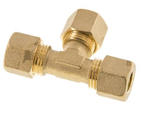 10mm Brass Tee Compression Fitting 95 Bar DIN EN 1254-2