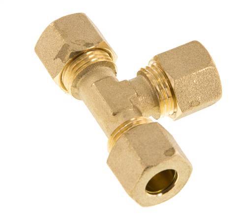10mm Brass Tee Compression Fitting 95 Bar DIN EN 1254-2