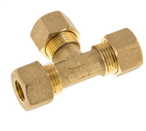 12mm Brass Tee Compression Fitting 75 Bar DIN EN 1254-2