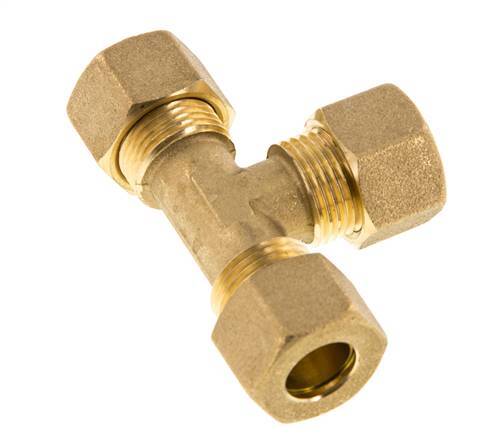 12mm Brass Tee Compression Fitting 75 Bar DIN EN 1254-2