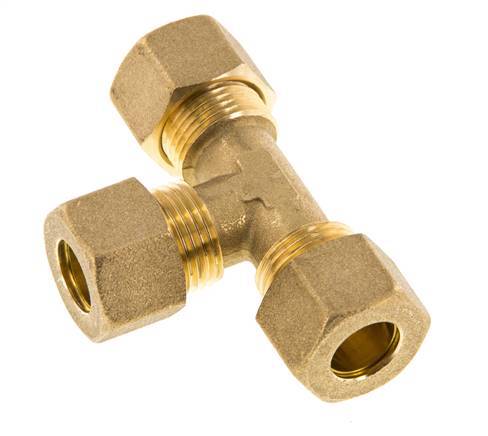 12mm Brass Tee Compression Fitting 75 Bar DIN EN 1254-2