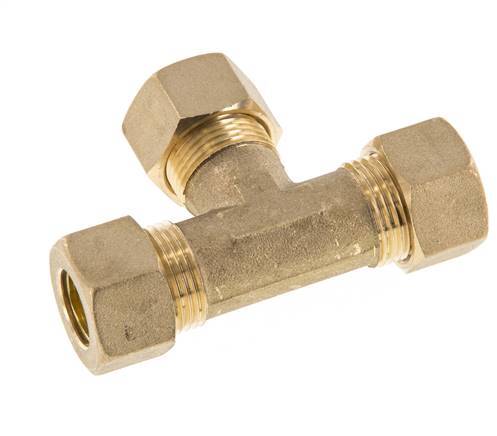 14mm Brass Tee Compression Fitting 89 Bar DIN EN 1254-2