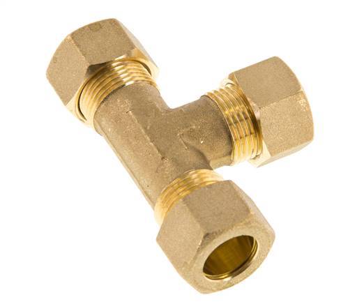 15mm Brass Tee Compression Fitting 82 Bar DIN EN 1254-2