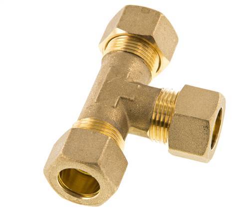 15mm Brass Tee Compression Fitting 82 Bar DIN EN 1254-2