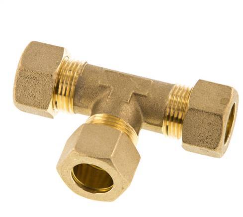 15mm Brass Tee Compression Fitting 82 Bar DIN EN 1254-2