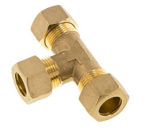 15mm Brass Tee Compression Fitting 82 Bar DIN EN 1254-2