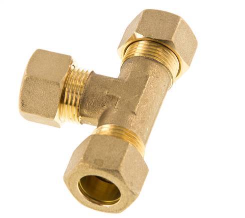 15mm Brass Tee Compression Fitting 82 Bar DIN EN 1254-2