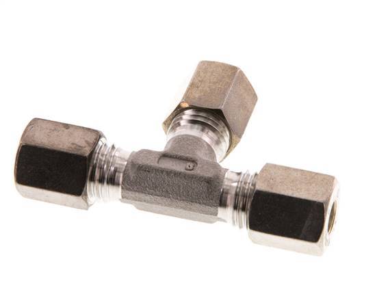 6L Stainless steel Tee Compression Fitting 315 Bar DIN 2353