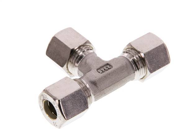 10L Stainless steel Tee Compression Fitting 315 Bar DIN 2353