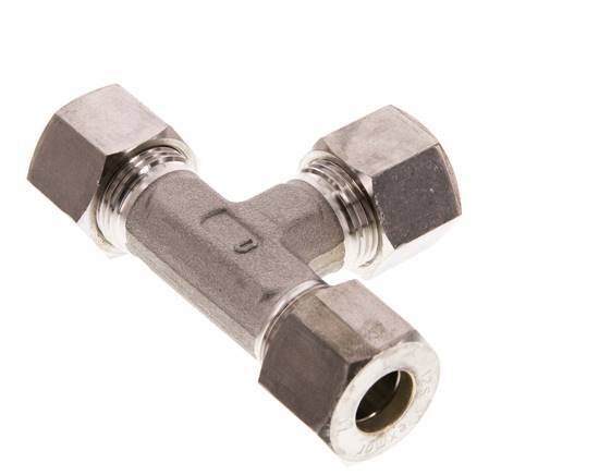 12S Stainless steel Tee Compression Fitting 630 Bar DIN 2353