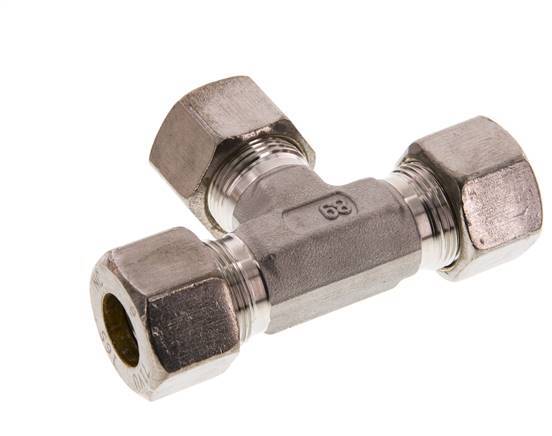 16S Stainless steel Tee Compression Fitting 400 Bar DIN 2353