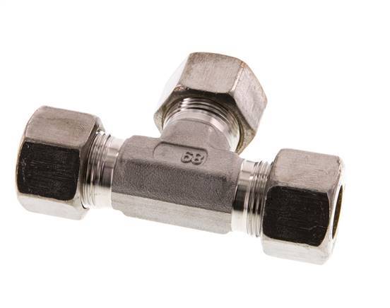 16S Stainless steel Tee Compression Fitting 400 Bar DIN 2353
