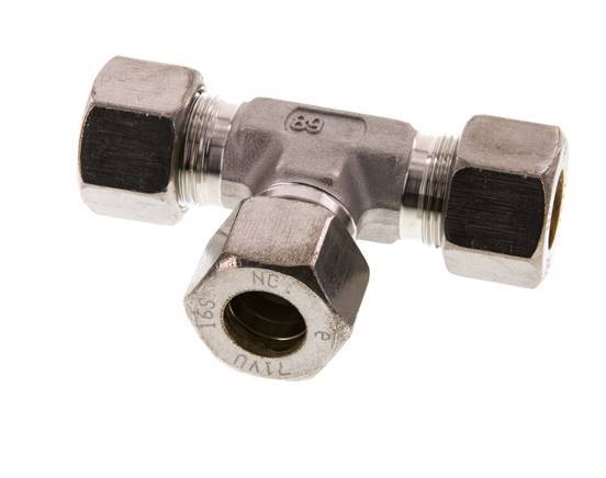 16S Stainless steel Tee Compression Fitting 400 Bar DIN 2353