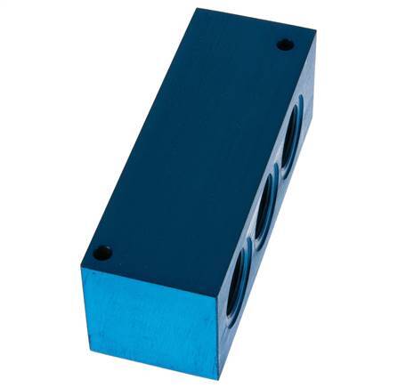 4xG 3/4'' Aluminium Distributor Block One-sided 16 Bar