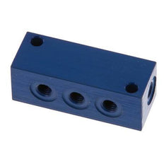 4xM5 Aluminium Distributor Block One-sided 16 Bar