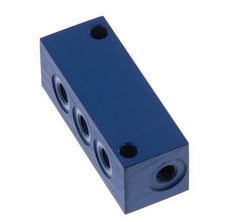 4xM5 Aluminium Distributor Block One-sided 16 Bar
