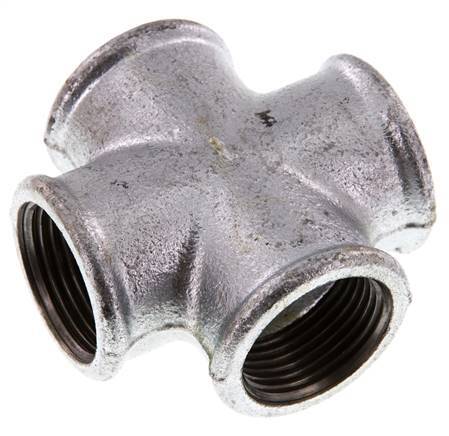 Rp 1'' Female Zinc plated Cast iron Cross 25 Bar