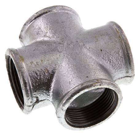 Rp 1 1/4'' Female Zinc plated Cast iron Cross 25 Bar