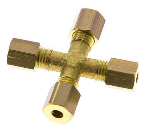 4mm Brass Cross Compression Fitting DIN EN 1254-2