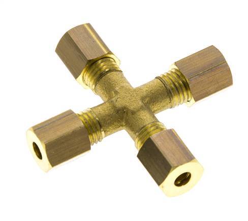 4mm Brass Cross Compression Fitting DIN EN 1254-2