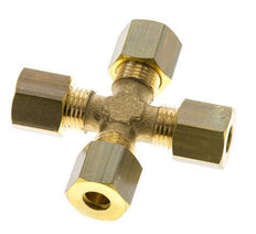 6mm Brass Cross Compression Fitting DIN EN 1254-2