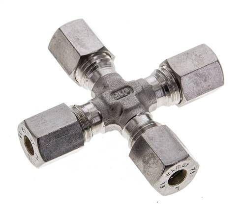 6L Stainless steel Cross Compression Fitting 315 Bar DIN 2353