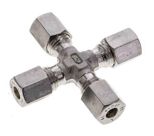 6L Stainless steel Cross Compression Fitting 315 Bar DIN 2353