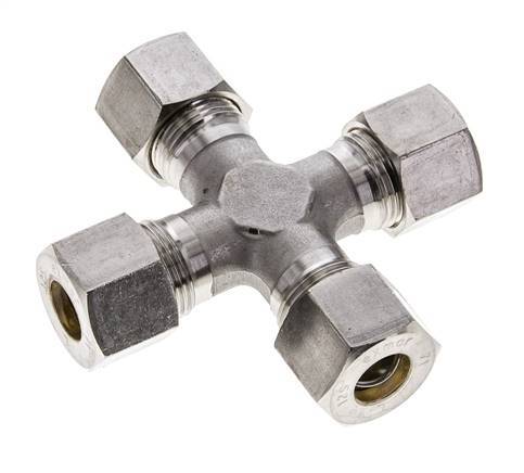 12S Stainless steel Cross Compression Fitting 630 Bar DIN 2353