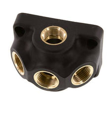 G 1/2'' Plastic Wall Mounted 5-way Air Junction with through-hole 15 Bar