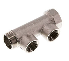 G 3/4'' x 2xG 1/2'' F/M/F Nickel plated Brass Distributor pipes 10 Bar