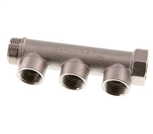 G 3/4'' x 3xG 1/2'' F/M/F Nickel plated Brass Distributor pipes 10 Bar