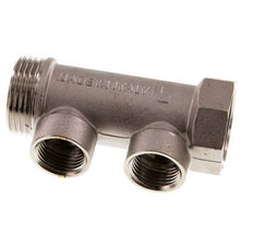 G 1'' x 2xG 1/2'' F/M/F Nickel plated Brass Distributor pipes 10 Bar