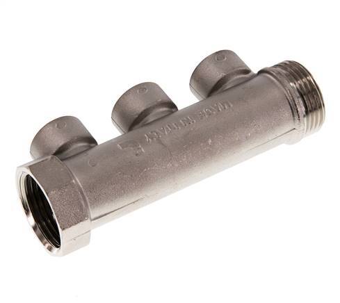 G 1'' x 3xG 1/2'' F/M/F Nickel plated Brass Distributor pipes 10 Bar