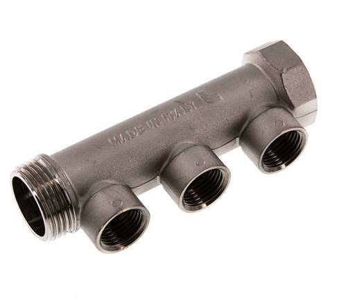 G 1'' x 3xG 1/2'' F/M/F Nickel plated Brass Distributor pipes 10 Bar
