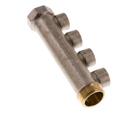 G 1'' x 4xG 1/2'' F/M/F Nickel plated Brass Distributor pipes 10 Bar