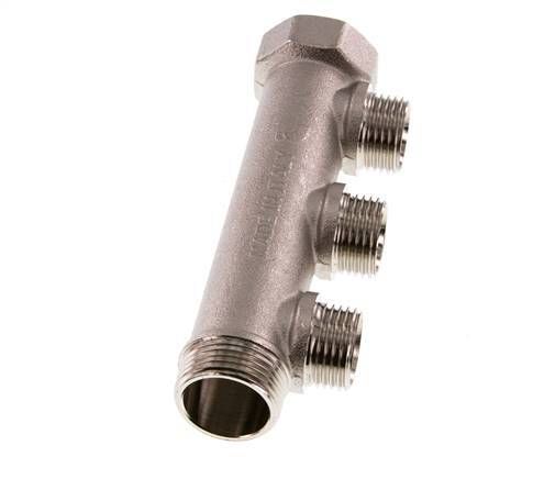 G 3/4'' x 3xG 1/2'' F/M/M Nickel plated Brass Distributor pipes 10 Bar
